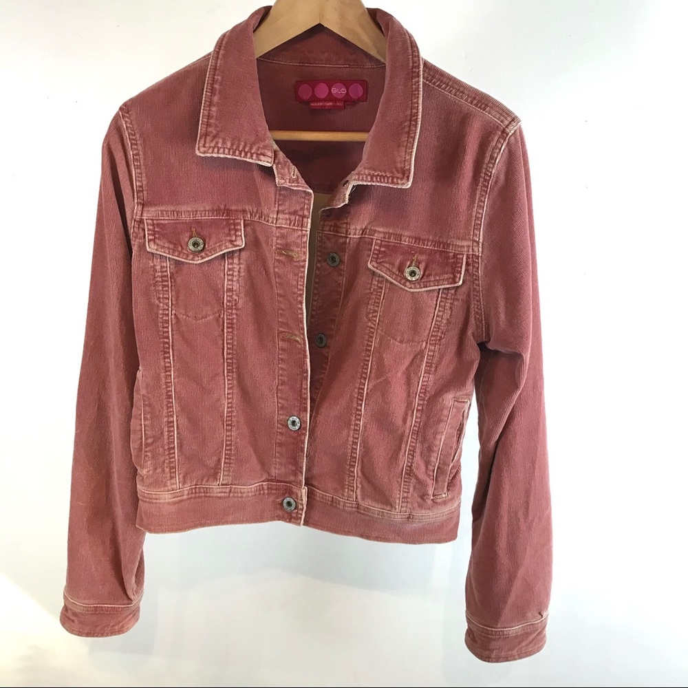 Glo micro corduroy jacket. Large-Dusty rose